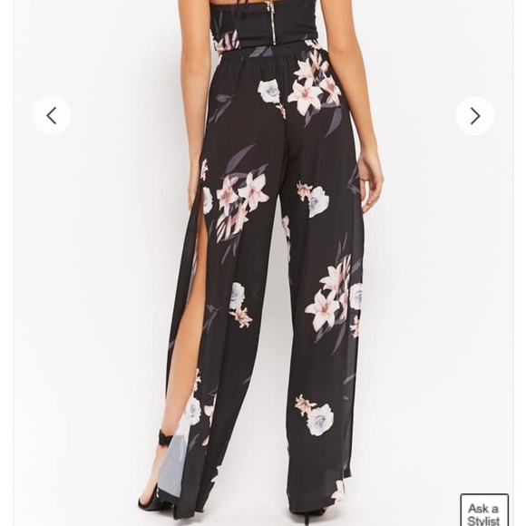 Floral print cropped cami & pants set - Picture 4 of 6